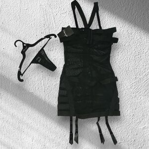 Sexy Lingerie Strappy Black Dress Adult Small